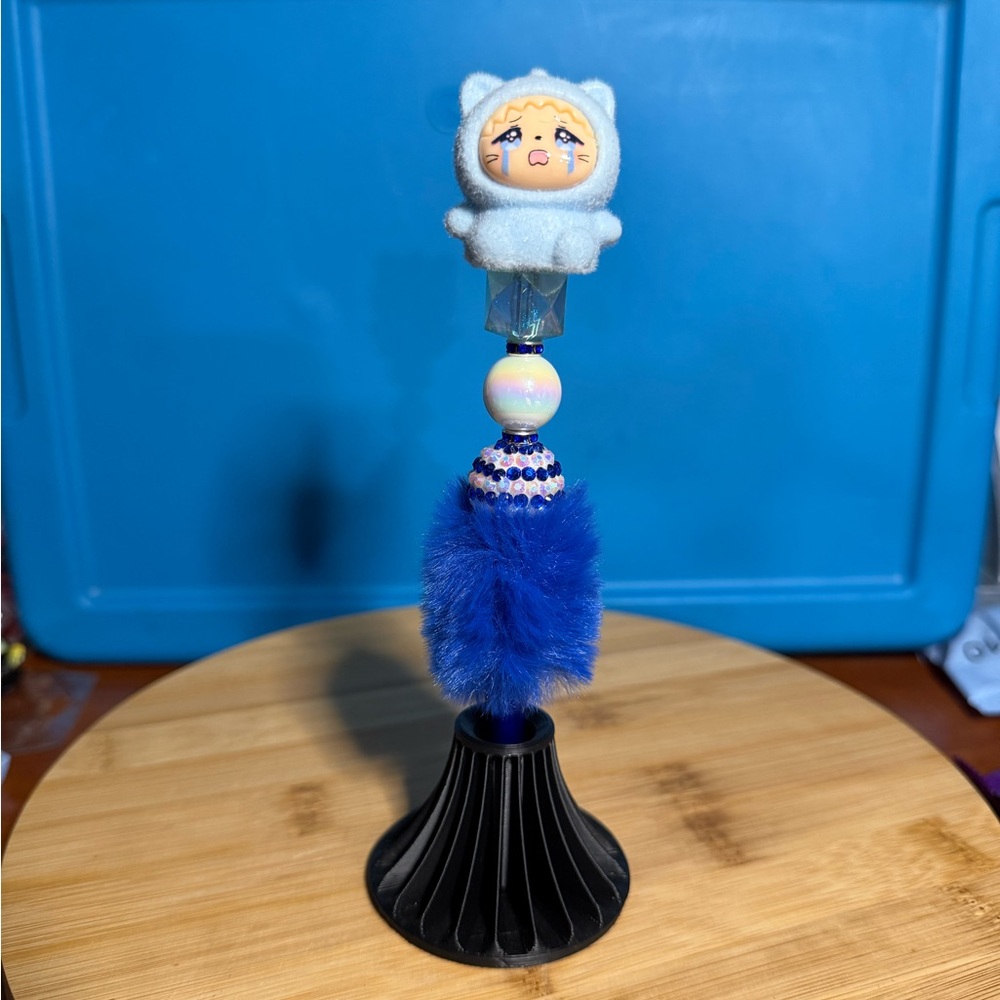 Crying Baby Bead Charm Pen with Fuzzy Grip